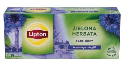 Herbata LIPTON Earl Grey zielona 25 torebek