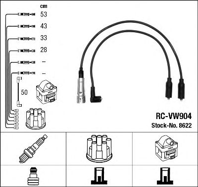 ПРОВОДИ ЗАПАЛЕННЯ NGK RC-VW904 RCVW904