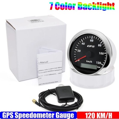 85MM GPS Speedometer For Motorcycle Marine Boat 7 Color Backlight 30~73567 