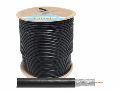 Kabel koncentryczny F660 + żel 1,1CCS+64x0.12ALU 300m czarny. LXK536CZAR