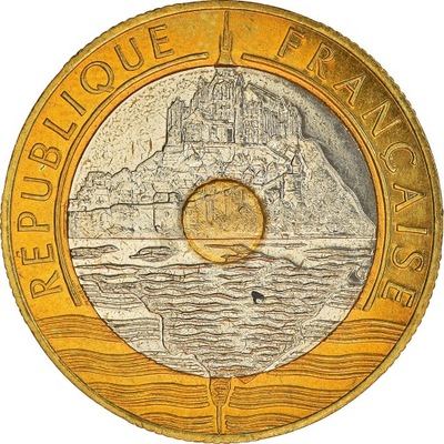 Moneta, Francja, Mont Saint Michel, 20 Francs, 199