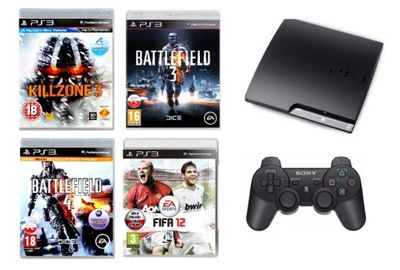 Konsola Sony Playstation 3 Slim 320 GB 4 gry okazja