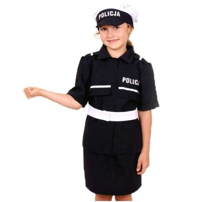 STRÓJ POLICJANTKI policjantka KOSTIUM 110/116 cm