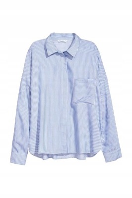 H&M HM Szeroka koszula Niebieska w paski 40 L