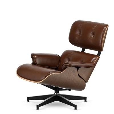 Fotel Lucera insp. Lounge Chair Brązowa skóra Jasn - idealny do salonu