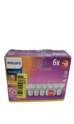 ŻARÓWKA PHILIPS LED CIEPŁA BIEL GU10 3,8W 6SZT