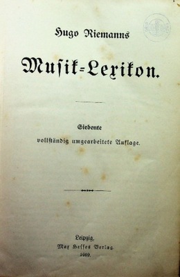 Musik Lexikon 1909 r.