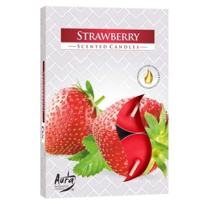 AURA Podgrzewacze Tea Light Strawberry 6szt