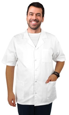 Bluza medyczna męska z kołnierzem biała r.54