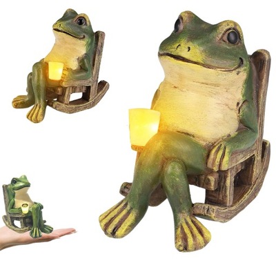 LAMPA LED ŻABA SOLARNA DEKORACJA OGRODOWA NA TRAWNIK I TARAS
