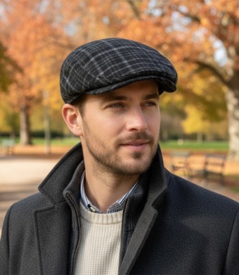 Stylowy elegancki kaszkiet męski Agrafka