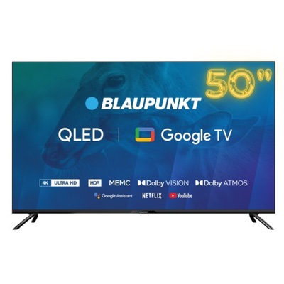 Telewizor 50" Blaupunk 4K Ultra HD QLED Wi-Fi Smart TV 50 Cali TV Nowy