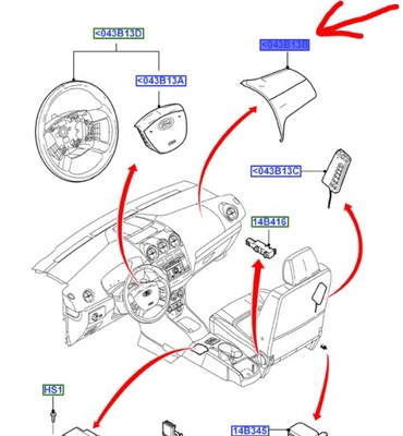 Подушка повітряна rh ford transit connect 09- фото №1
