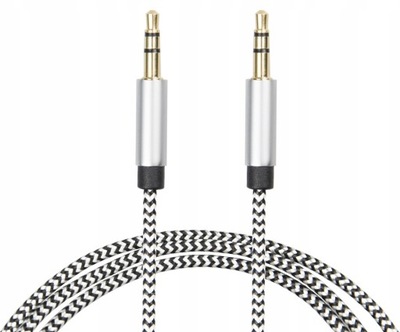 KABEL PRZEWÓD AUX AUDIO MINI JACK 3,5 WTYK 1M