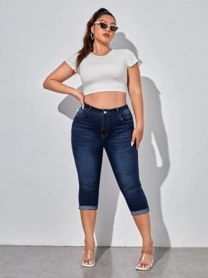 SHEIN SPODNIE RURKI JEANSOWE RYBACZKI XXL 133