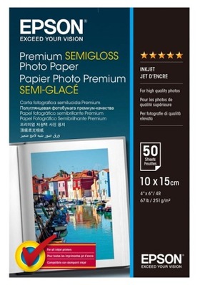 PAPIER FOTO EPSON Premium 10x15 251g/m2 50ark