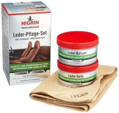 NIGRIN Performance Leather Care Zestaw 2 Środków 2x250 ml Odświeżanie Skóry