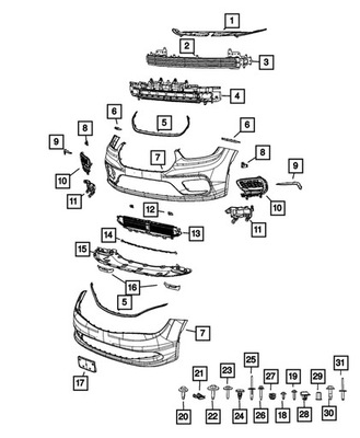 DELANTERO ADSORBENTE ENERGII/ ABSORBEDOR - (68430033AB) CHRYSLER PACIFICA 2021  