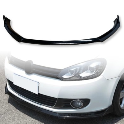 Накладка бампера спліттер vw golf 6 стандарт чорний блиск фото №1