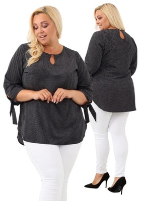 Bluzka damska w rozmiarach plus size WISKOZA rękaw 3/4 rozmiar: 50