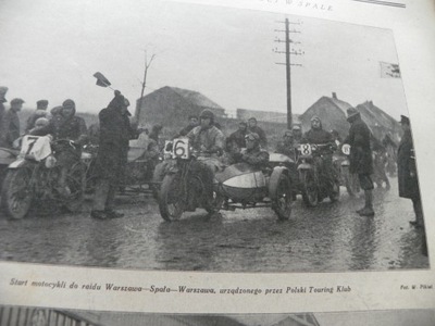 1931 SPAŁA MOTOCYKLIŚCI I AUTOMOBILIŚCI RAJD TYGODNIK ILUSTROWANY