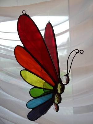 Motyl przestrzenny 3D Tiffany Zawieszka witraż