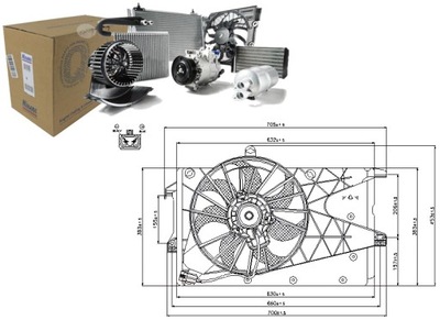 VENTILADOR DEL RADIADOR Z CUERPO OPEL MERIVA A 1.4-1.8 05.03-05.10  