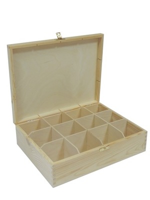 Pudełko Drewniane Na Herbaty 12 Ozdobne