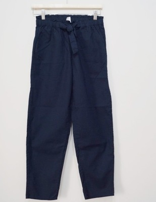 H&M spodnie z lnem bawełniane pull on 5-6 l 116 K229
