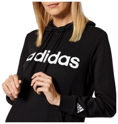 Bluza ADIDAS damska z kapturem czarna z logo - XS