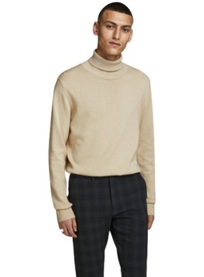 JACK&JONES SWETER BEŻOWY MĘSKI GOLF S 1VAI