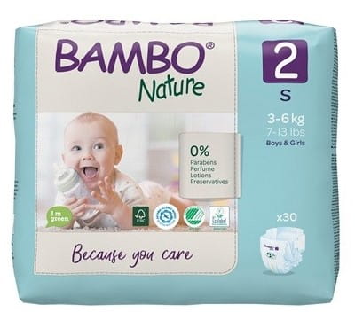 BamboNature Ekologiczne pieluszki (2) S 3-6kg 30sz