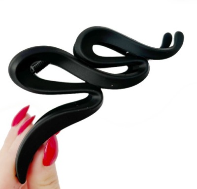 SPINKA DO WŁOSÓW KLAMRA DUŻA SZCZĘKA 13 cm MATOWA FALA CZARNA