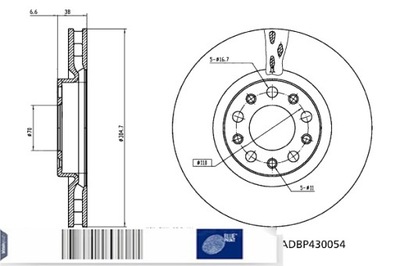 BLUE PRINT DISCOS DE FRENADO 2 PIEZAS PARTE DELANTERA ALFA ROMEO GIULIA 2.0 2.2D  