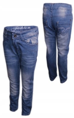 Spodnie jeansowe dziewczęce jeansy 110-116