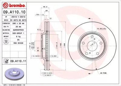 DISCO DE FRENADO PARTE DELANTERA 296MM  