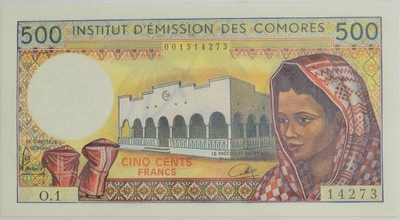 11.db.Comory, 500 Franków 1976 rzadki, St.1