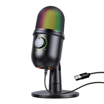 RGB Condenser Microphone Cardioid USB Mic with