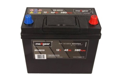 MAXGEAR BATERÍA 12V 45AH/380A L- 237X127X225 JAPAN (KLEMY STANDARD+JAPAN  