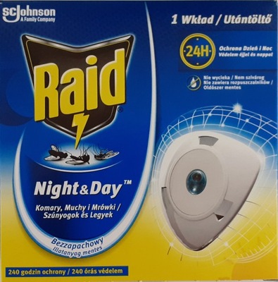 RAID NIGHT & DAY 1 ZAPAS NA KOMARY MUCHY MRÓWKI