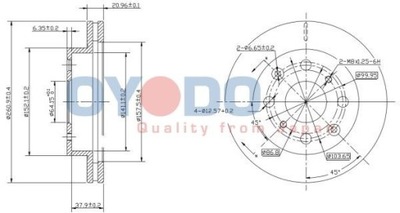 DISCO DE FRENADO PARTE DELANTERA HONDA CIVIC 89-05  