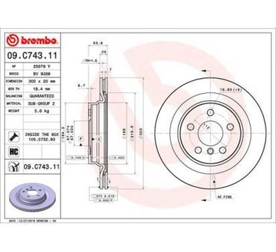 BREMBO DISKU STABDŽIŲ 300X20 V BMW 2 