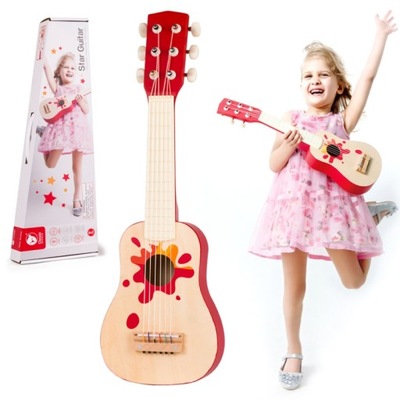 Drewniana Gitara dla Dzieci Akustyczna Dla Dzieci Dziecka