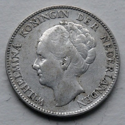 Holandia - 1 Gulden - 1931 r. - Wilhelmina - Ag