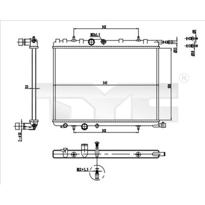 CHLODNICA, SISTEMA DE REFRIGERACIÓN DEL MOTOR TYC 726-0016-R  