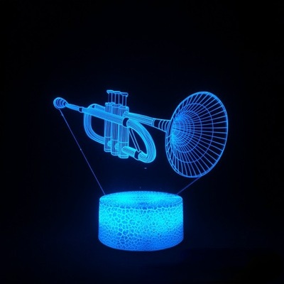 Lampka Nocna Trąbka 3D lampa iluzoryczna Led dla