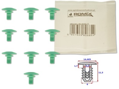 Romix b25628 кліпса кліпса штифт ущільнювачі фото №1