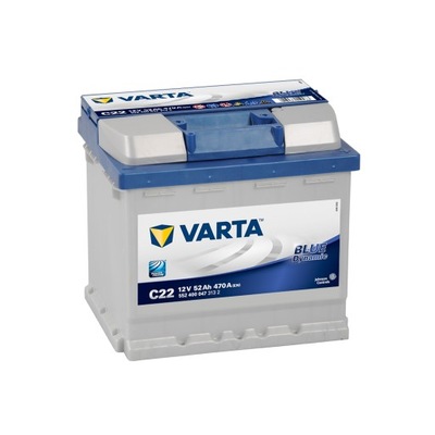 АККУМУЛЯТОР 52 AH VARTA BLUE C22 552400047