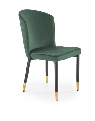 K446 krzesło ciemny zielony, klasyczny, glamour, tkanina velvet