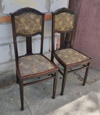 Komplet 2 ładnych krzeseł - Antyki - kopytka